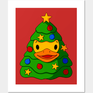 Christmas Tree Rubber Duck Posters and Art